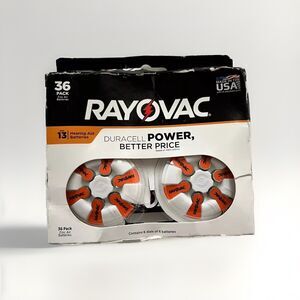 36-Pack Rayovac Size 13 Hearing Aid Batteries 1.45V NEW Sealed
